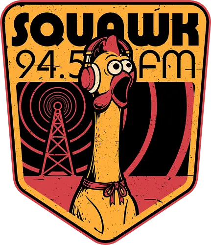 Chicken Radio TV Show - Rubber Duck, Duck, Tv Show, Rpg, Radio, Music, 80s, Badge, Retro, Retro Vintage, Vintage, Halloween, Classic Movie, Classic, Rock And Roll, Rock N Roll, Mascot, Meme, memes