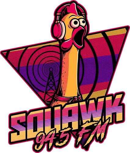 Chicken Vaporwave Radio  - Rubber Duck, Duck, Tv Show, Rpg, Radio, Music, 80s, Badge, Retro, Retro Vintage, Vintage, Halloween, Classic Movie, Classic, Rock And Roll, Rock N Roll, Mascot, Meme, memes, Neon, Neon Sign, Vaporwave