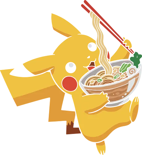 Mouse Ramen Run - Mouse, ramen, Pocket, anime shirt, Japanese food, noodle bowl, electric type, manga, video game, kawaii, cute pokemon, food lover, foodie apparel, ramen tshirt, pikachu art, vector graphic, gaming shirt, geek apparel, chopsticks