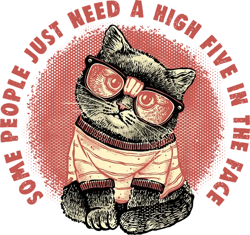 High Five in the Face - Cat, cats, cute, cat lover, funny, humor, animals