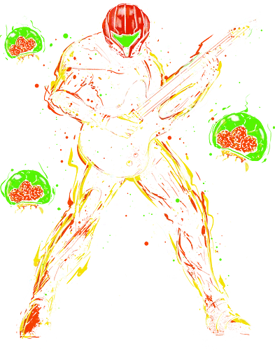 Bounty Hunter and the Metroids - Metroids, gaming, video game, scifi