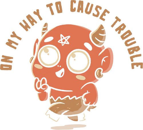 On My Way To Cause Trouble - koalatees, koala, demon, devil, evil, cute, troublemaker, chaotic, kawaii, funny, ironic, satanic, adorable