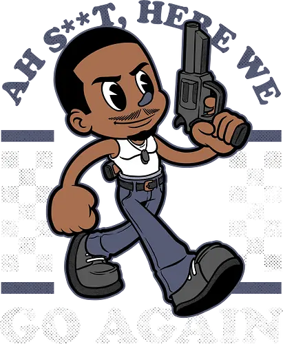 Game Mascot Grove Gang - Video Games, Video Game, Game, Games, Gamer, Mascot, Retro, Vintage, Retro Vintage, Retro Gamer, Retro Cartoon, Game Mascot, Fantasy, Adventure, Classic Game, Classic Games, Crime, Mafia, Car, Gang, Gun, Quote