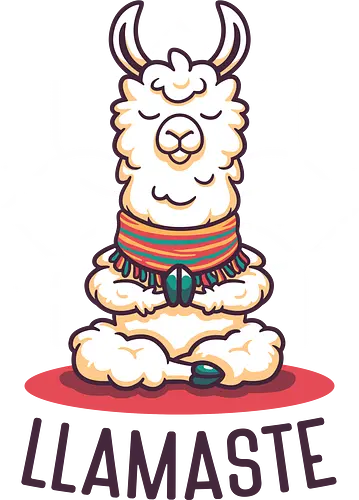 Mindful Llama – Funny Meditation - funny llama, zen animal, yoga, namaste, meditation, meditating llama, llamaste, humor, mindfulness, inner peace, calm vibes