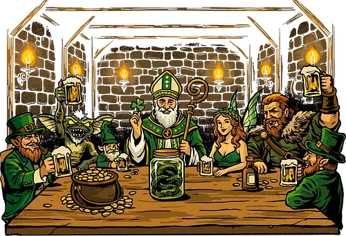 The Last Pint - st patricks day, beer, catholic, drinking, green, ireland, irish, irish pride, joke, last supper, leprechaun, lucky, pint, saint patricks day, st paddys day