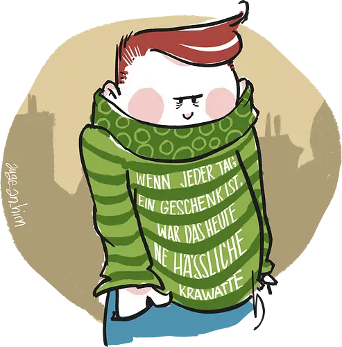 Wenn jeder Tag ein Geschenk ist... - Ringelpulli, fun, Sprüche, Weisheit, Lebenserkenntnis, Krawatte, Geschenk