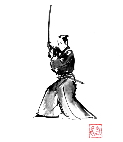 kaishaku - samurai, sumie, japan