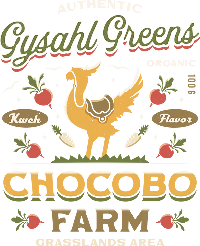 Gysahl Greens Emblem Vintage - fantasy, tifa lockhart, gysahl greens, Kupo, Kweh, avalanche, midgar, Cloud, Villain, video game, fat chocobo, final