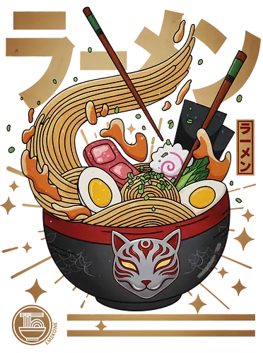 Kitsune Ramen Noodles - kitsune, ramen, noodles, food, japan, japanese, kanji, anime, manga, geek, ramen noodles