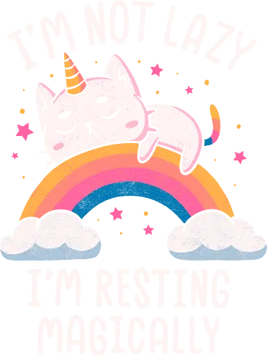 Resting Magically - koalatees, koala, cat, cat lover, unicorn, rainbow, magical, cute, lazy, sarcastic, sparkle, clouds