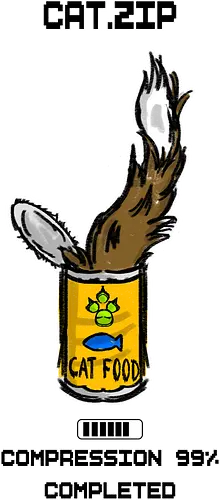 Lustige Geek-Katze für Food- und Computer-Nerds - popkultur, meme stil, witziges motiv, funny design, geschenkidee, trendig, tech lifestyle, tierillustration, katze, katzenliebhaber, geek, nerd, programmierer, coding, computer, pc, tech humor, foodie, essen, lustig, sarkasmus, nerd humor, comic stil, cartoon katze, kawaii