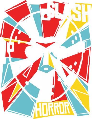 Retro Hockey Mask Slasher Graphic - slash horror shirt, hockey mask t-shirt, slasher movie apparel, 80s horror graphic tee, crystal lake fan art, vintage horror streetwear, geometric horror design, horror movie buff gift, scary movie clothing, pop art slasher top, hockey mask illustration, red and teal horror shirt, alternative horror fashion, halloween slasher tee, iconic horror mask apparel, retro horror cinema gear, slasher film merchandise, edgy horror aesthetic, masked killer t-shirt