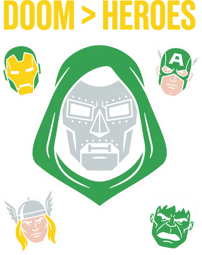 Doom  Heroes Sovereign Over All Retro Comic Villain - geek culture fashion, doctor doom sticker art, powerful villain graphic, comic lore apparel, classic villain tribute, bold typography streetwear, gift for comic book fans, superior villain t-shirt, doom over heroes shirt, doctor doom t-shirt, comic book villain apparel, latveria sovereign tee, minimalist comic art shirt, supervillain graphic clothing, doom victory design, ironic superhero t-shirt, vintage comic book streetwear, green hood villain top, anti-hero fan merch