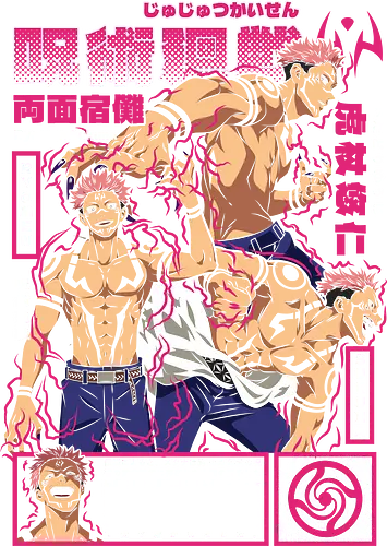 Ryome Sukuna - ryomen sukuna, king of curses, cursed spirit, dark jujutsu, malevolent shrine, anime demon king, cursed power, jujutsu villain, dark anime art, anime streetwear