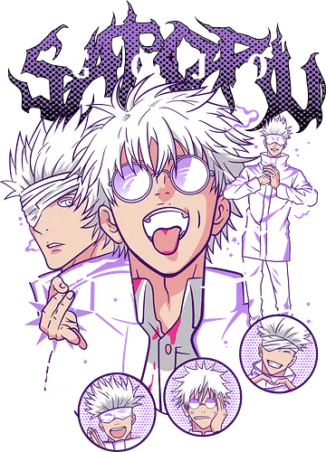 Gojo Satoru - white hair sorcerer, anime minimalist, aesthetic anime art, modern shonen, clean anime design, anime fashion, manga inspired, subtle anime style, streetwear anime, japanese anime art