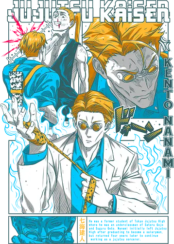 Nanami Kento - nanami kento, jujutsu salaryman, overtime sorcerer, ratio technique, calm anime warrior, mature anime character, cursed technique, stoic anime, jujutsu style, anime minimal art