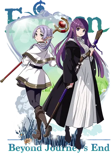 Frieren x Fern - frieren and fern, anime mage duo, elf and human, fantasy companionship, magical journey, anime fantasy duo, mentor and apprentice, emotional anime art, calm fantasy anime, anime aesthetic duo