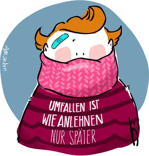 Umfallen ist wie Anlehnen... - Ringelpullisprüche, Ringeldinger, streifenweise, Spruch, Weisheit, Motivation, Ringelpulli, SprücheShirt, Cartoon Illustration, Statement, Handgezeichnet, Humor, Selbstironie, Streifenpulli, Spruchshirt, deutsch