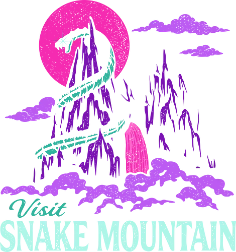 Visit Serpent Peak Retro Fantasy - 80s, 90s, adventure, cartoons, fantasy, geek, horror, mountain, nostalgia, retro, skull, snake, sword, travel, vintage
