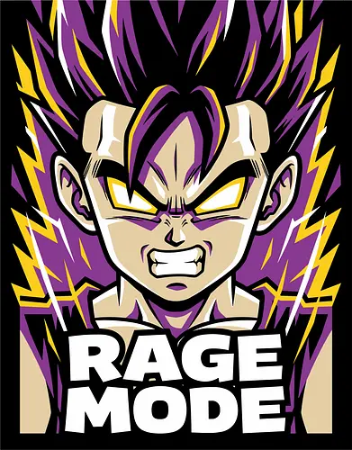 Rage Mode - combat anime merch, rage mode shirt, super warrior t-shirt, anime transformation graphic tee, purple energy aura apparel, shonen hero design, martial arts anime clothing, retro anime streetwear, power up graphic shirt, spiky hair warrior top, electric yellow anime art, beast mode t-shirt, legendary fighter apparel, japanese pop culture clothing, aggressive anime style, training gear for geeks, classic anime fan gift, high-intensity graphic tee, warrior spirit shirt
