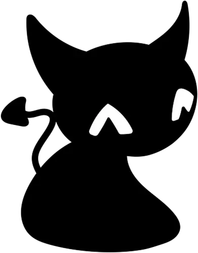 Niedliche Teufelskatze - Kalt, Gemütlich, Katze, Schwarz, Tier, Niedlich, Lustig, Freund, Pixel, Spaß, Fürsorge, Haustier, Teufel, Fanart, Warm