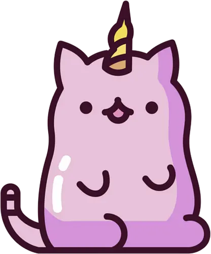 Niedliche Einhornkatze - Kreatur, Land, Kawaii, Katze, Tier, Rosa, Horn, Niedlich, Einhorn, Mythisch, Entzückend, Fanart, Traum, Charmant