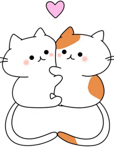 Katzen lieben Umarmungen - Füttern, Getigert, Liebe, Umarmungen, Futter, Katze, Weiß, Herz, Tier, Rosa, Niedlich, Niedliche Katzen, Haustier, Fanart, Verehren