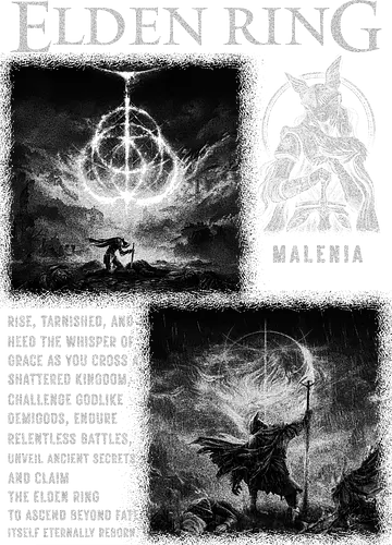 Gothic EldenRing T-Shirt, Malenia Fan Art - Soulslike, fantasy art, radahn, soulsborne, starscourge, radahn festival, tarnished, elden shirt radahn, miquella shirt, heavy metal shirt, radahn tee, elden ring tee, gaming tee