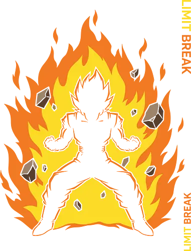 Limit Break - gym motivation apparel, saiyan pride, legendary warrior, anime flames, minimalist anime art, saiyan god, dragon warrior, power level, over 9000, anime gym gear, limit break, super saiyan aura, anime workout shirt, goku inspired, saiyan transformation, shonen anime tee, golden aura, power up graphic, anime silhouette