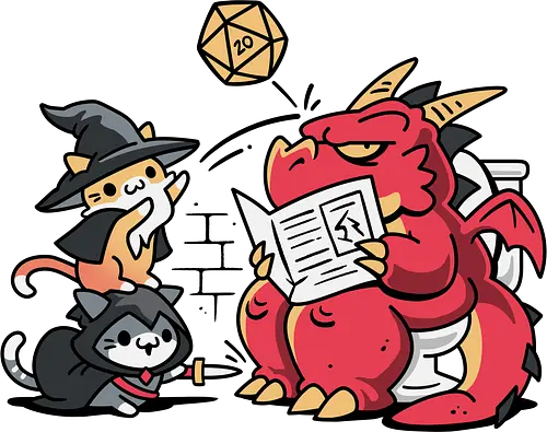 Toilet Dice Roll – Cats vs Dragon - cats vs dragon, cute cats, dragon, dungeons, tabletop rpg, d20 dice, fantasy, gamer, kittens, funny, bathroom, nerd humor, geek, critical hit, kawaii