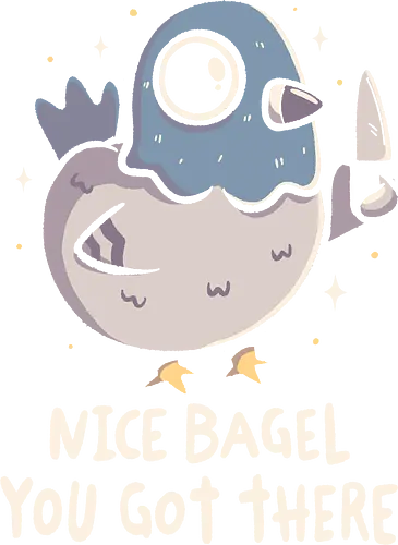 Nice Bagel You Got There - koalatees, koala, pigeon, bagel, bird, bird lover, animal, knife, sarcastic, weird, brunch lover, snacks, ironic