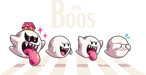 The Boos  - ghost, boo, king, abbey roady, parody, mario, scary, retro, Console, retro games, gaming, cute, shy