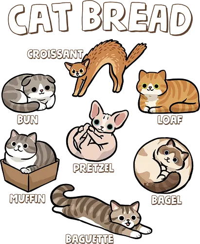 Cat Bread - bread cat, bagel, baguette, bake, baker, baking, bread, bun, cat, cat loaf, croissant, load, muffin, pretzel