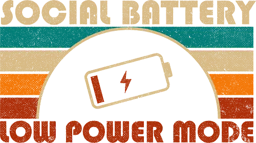 Low Social Battery - koalatees, koala, introvert, social battery, anxiety, low power mode, funny quote, retro design, vintage, sarcasm, antisocial