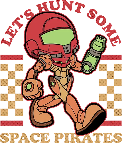 Game Mascot Intergalatic Hunter - Video Games, Video Game, Game, Games, Gamer, Mascot, Retro, Vintage, Retro Vintage, Retro Gamer, Retro Cartoon, Game Mascot, Adventure, Fantasy, Science Fiction, Space, Bounty Hunter