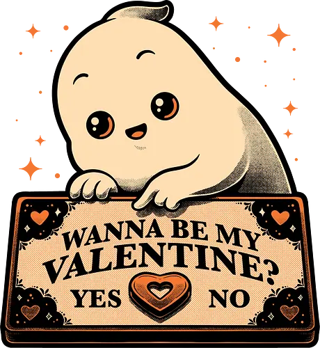 Love Ghost Ouija - Fun, Funny, Cute, Spooky, Spooky Season, Spooky Cute, Spooky Art, Spooky Vibes, Ghosts, Ghost, Creepy Cute, Creepy, Halloween, Dark Comedy, Dark Humor, Dark, Game, Board Game, Boardgame, Valentine's Day, Valentines Day, Valentine, Scary, Heart, Chubby, Ouija Board, Ouija