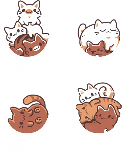 Cat Coffee Guide - funny cats, barista, cafe, caffeine addict, cappuccino, coffee, coffee chart, cozy vibes, cute cats, espresso, funny, kawaii cats, kittens, latte, mocha