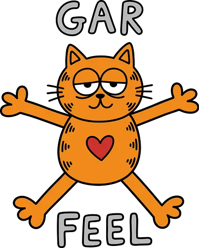 Gar Feel" Funny Sarcastic Orange Cat Hug Retro Graphic - gar feel shirt, funny orange cat t-shirt, sarcastic cat graphic tee, orange tabby cat hug design, relatable mood apparel, minimalist cat doodle shirt, funny cat parody top, lazy cat aesthetic clothing, quirky feline t-shirt, retro comic style merch, hand drawn cat illustration, cynical cat lover gift, bold orange character shirt, humorous animal t-shirt, sarcastic hug graphic, orange cat with heart design, trendy irony streetwear, vintage cartoon parody clothing, funny pet apparel
