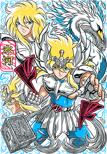 Cygnus Hyoga - saint seiya, hyoga cygnus, cygnus saint, ice warrior, bronze saint, zodiac anime, shonen classic, manga series, anime art