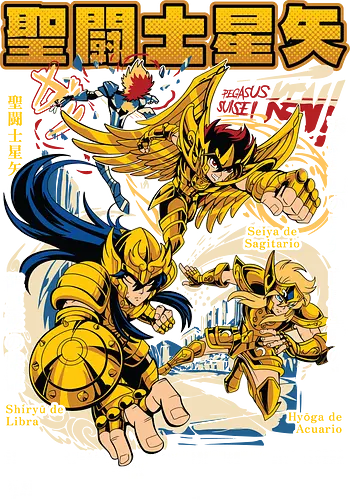 Sagittarius, Libra & Aquarius Gold Saints - saint seiya, gold saints, sagittarius saint, libra saint, aquarius saint, zodiac warriors, anime classic, shonen anime, manga series, anime art