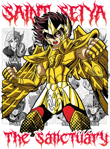 Sanctuary – Sagittarius Seiya - saint seiya, sanctuary arc, sagittarius seiya, gold cloth, zodiac warrior, athena knights, shonen classic, manga series, anime art