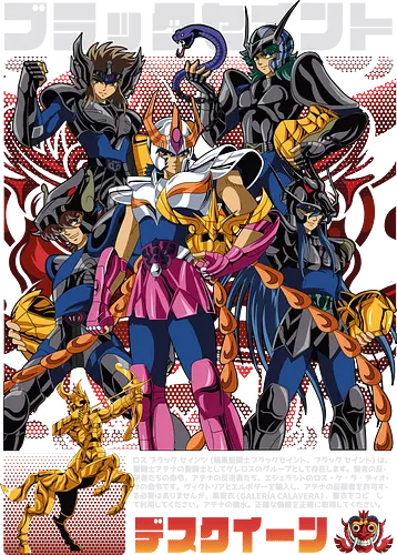 Phoenix vs Black Saints - saint seiya, phoenix ikki, black saints, dark warriors, bronze saint battle, zodiac anime, shonen classic, manga series, anime art