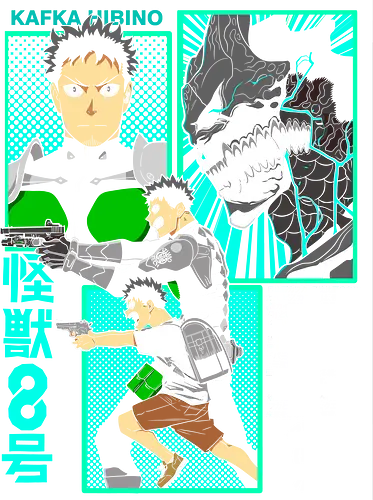 Kafka Hibino – The Man Who Became a Kaiju - kaiju no 8, kafka hibino, monster transformation, defense force member, anime protagonist, shonen manga, anime art