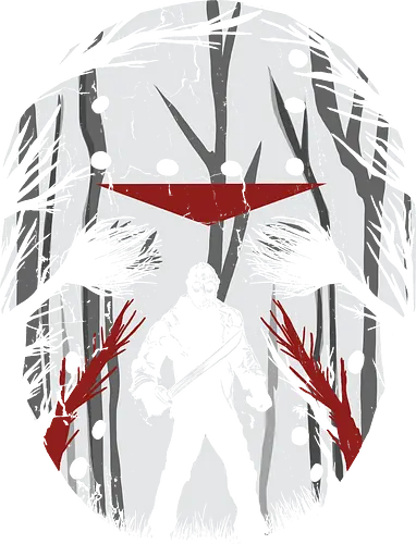 Crystal Lake Schatten - Jason Voorhees Kunst - jason maske, jason voorhees t-shirt, freitag der 13, slasher film, horror kleidung, crystal lake, teetan, hockey maske, horror kunst, terror film, sean cunningham, slasher kino, dunkle kunst, klassischer terror, camp crystal lake