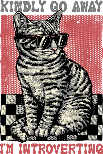 Introvert Mode - cats, cat, animal, Introvert, funny, humor