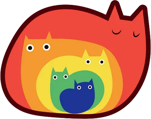 Gatos Arcoíris - Raro, Minimalista, Alegre, Arte, Gato, Animal, Animales, Arcoíris, Rojo, Colorido, Divertido, Gatos, Hogar, Decoración, Fanart, Encantador, Gatos graciosos, Alegre, Entretenido