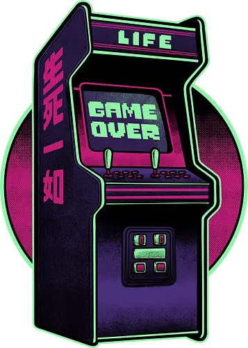 Arcade Life Over  - 90s, 90's, 70s, 70's, Sarcasm, Arcade, Arcade Game, Afterlife, Life, Game Over, Retro, Retro Advertising, Retro Publicity, Retro Vintage, Retrowave, Retro Gamer, Retro Gaming, Vaporwave, Video Games, Video Game, 80s, 80's