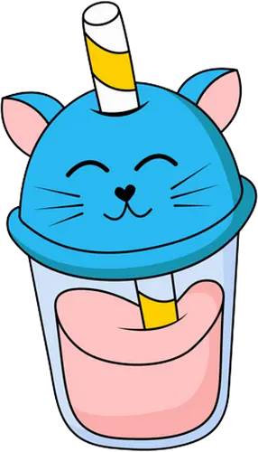 Gato Vaso de Jugo Azul - Gato, Animal, Azul, Gatito, Bebida, Vaso, Jugo, Gatos, Verano, Gato Lindo, Diseño, Fan Art, Delicioso, Frutas, Felino, Jardín, Gato de jugo
