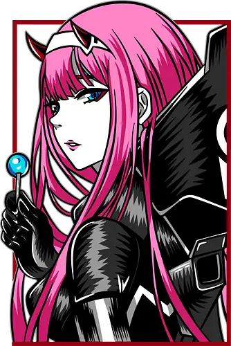 Zero Two – The Red Horned Pilot - Darling, zero two, anime girl, pink hair anime, mecha pilot, sci fi anime, manga anime, japanese anime, anime art