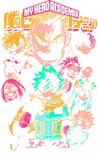 Heroes of UA Academy - Academia, superhero anime, hero academy, quirk powers, shonen action anime, manga series, japanese anime, anime art